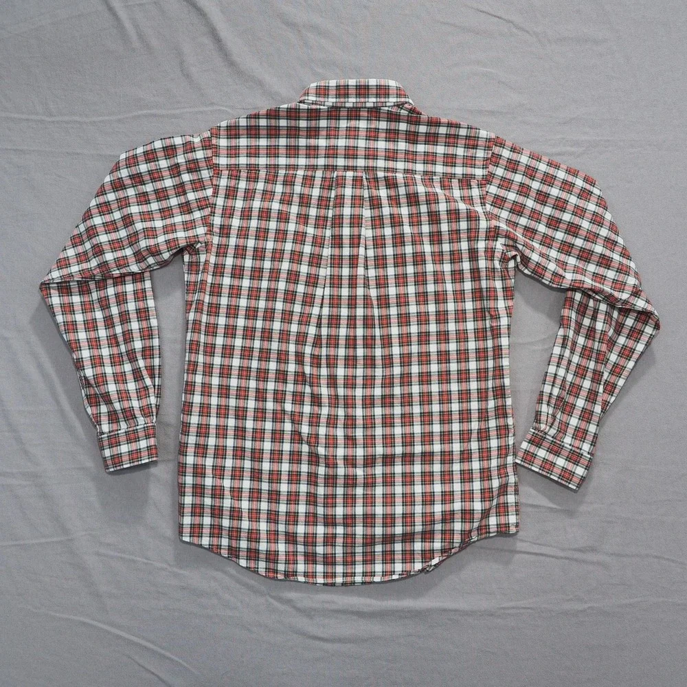 Brooks Brothers Shirt Boys Large Red White Plaid Button Down Cotton Classic Fit
